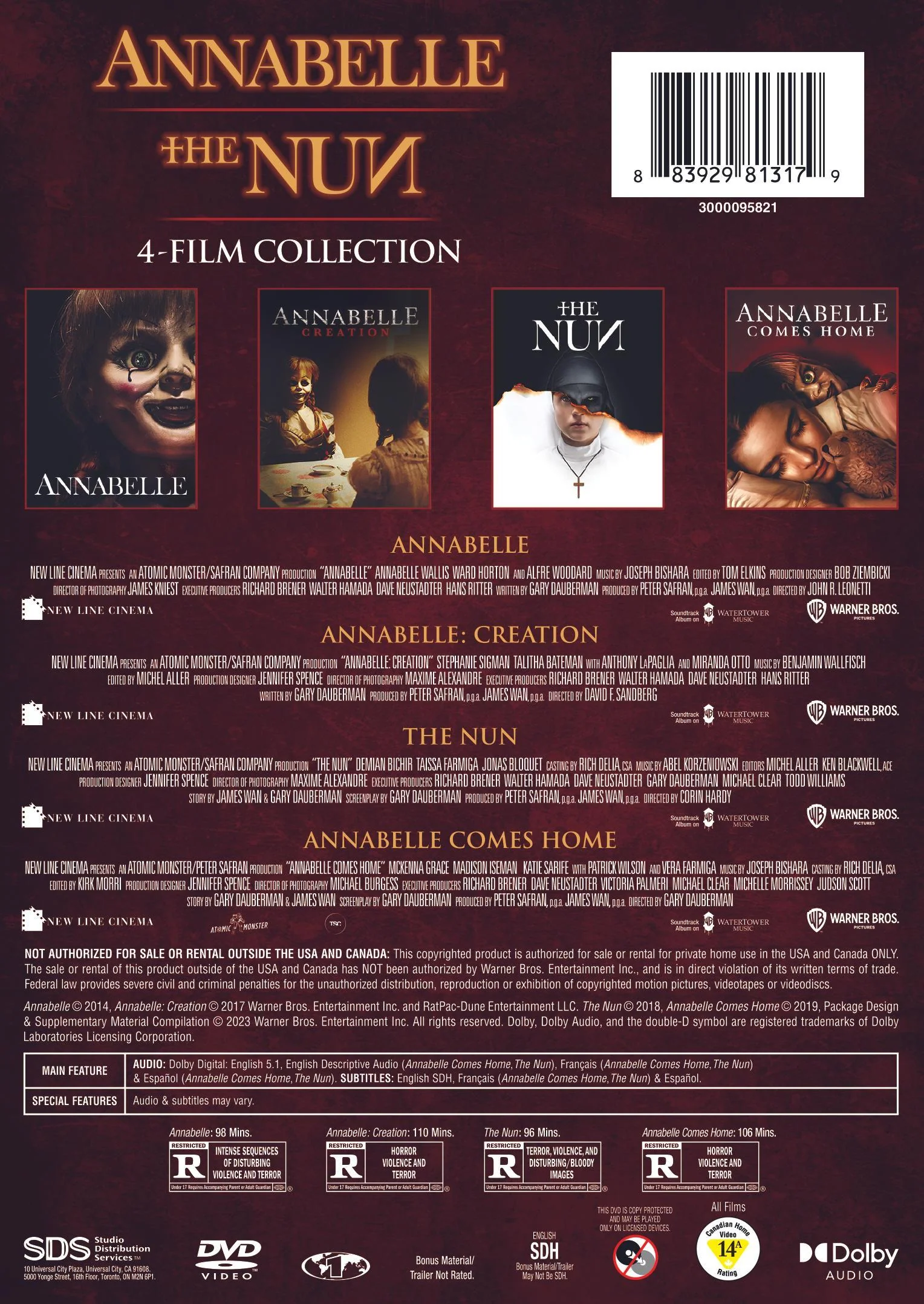 Annabelle Trilogy/The Nun 4-film Collection (Box Set) [DVD] - Image 3