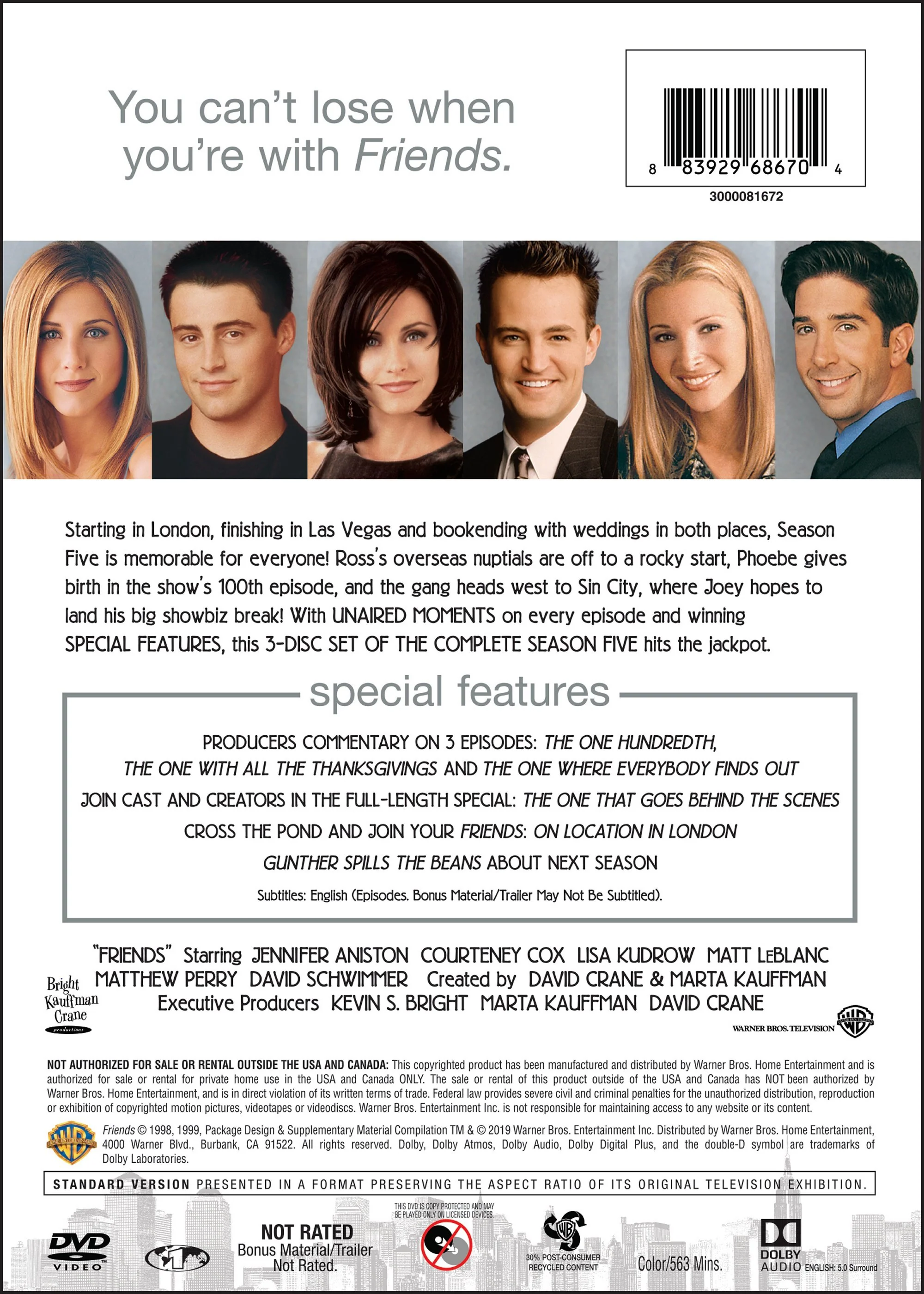 Friends: Season 5 - Extended Cut (Box Set) [DVD] - Image 3