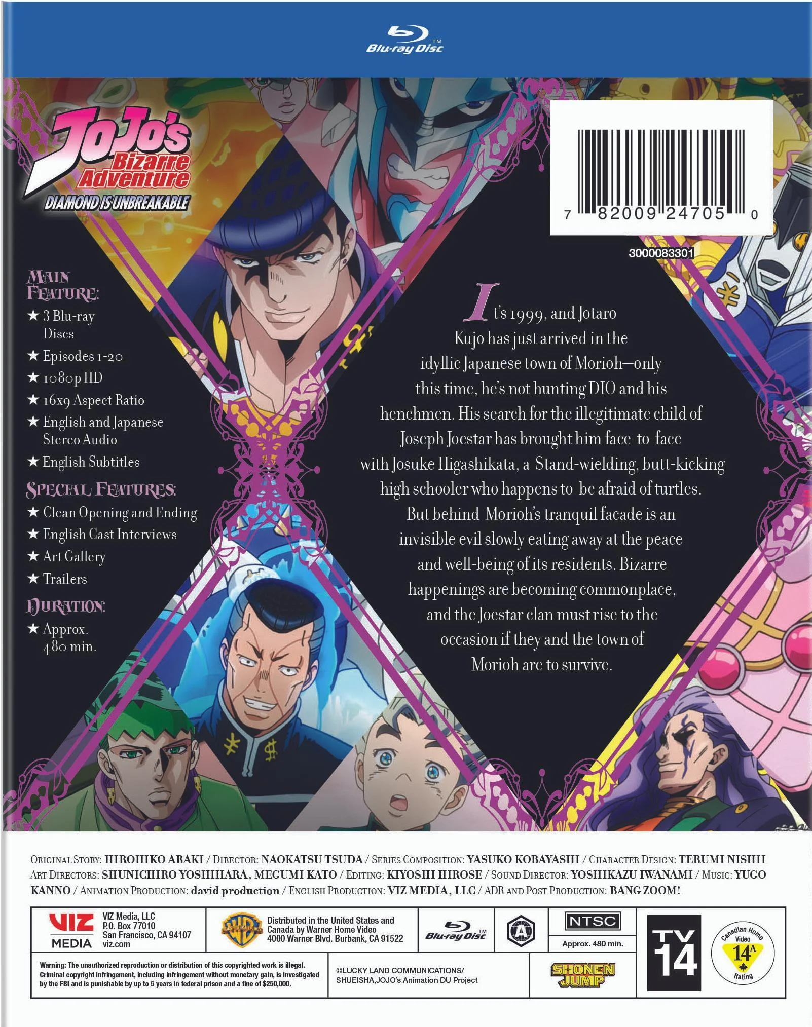 JoJo's Bizarre Adventure: Diamond Is Unbreakable - Part 1 (Box Set) [Blu-ray] - Image 2