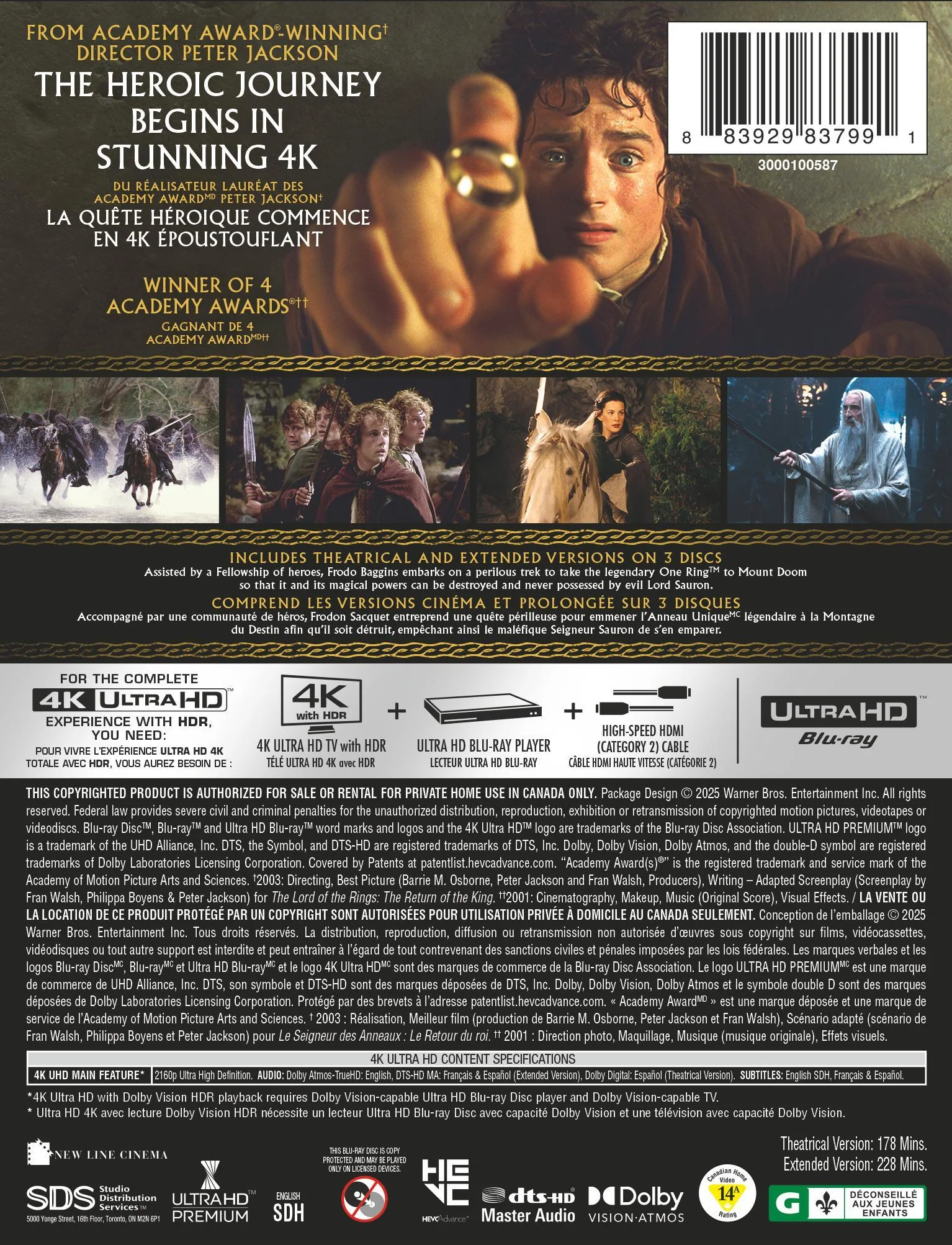 The Lord of the Rings: The Fellowship of Ring (Extended & Theatrical) - Steelbook [UHD] - Image 4