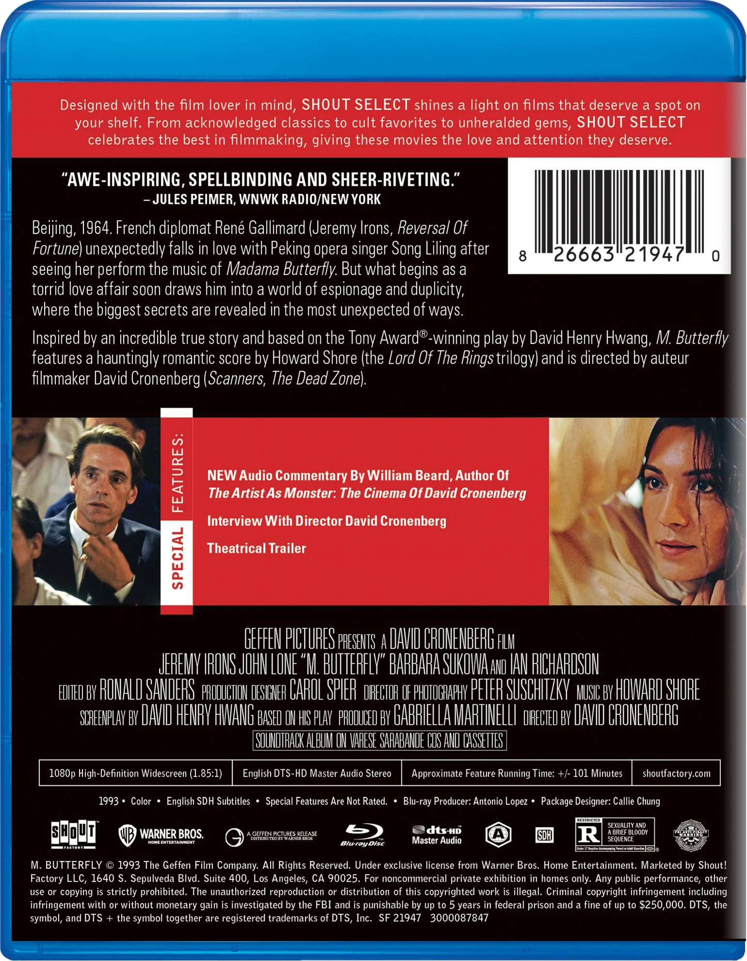 M. Butterfly [Blu-ray] [Blu-ray] - Image 3