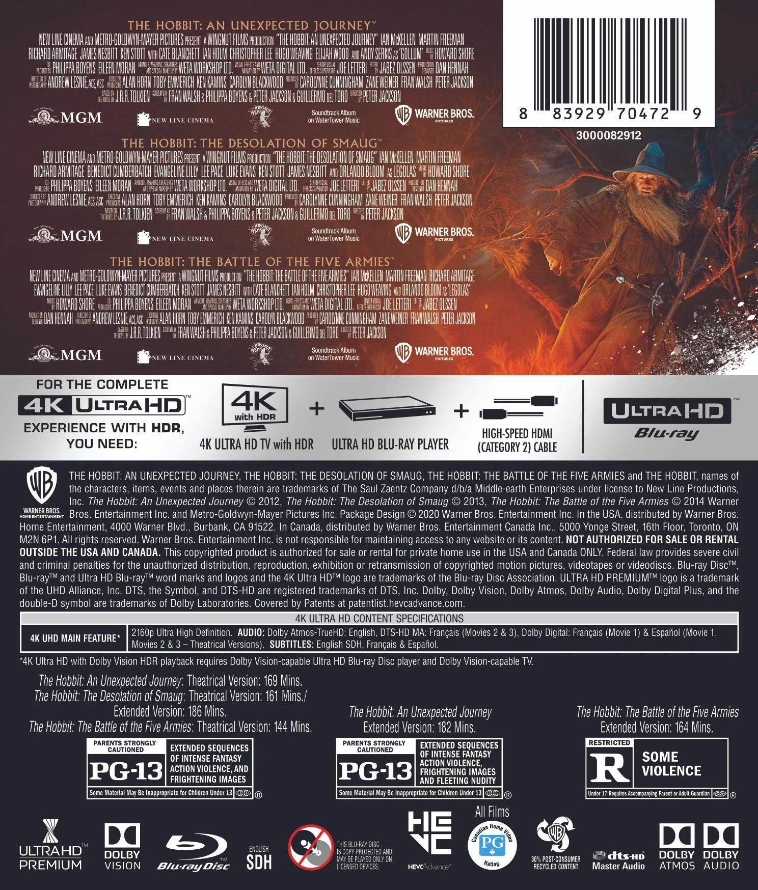 The Hobbit: Trilogy (4K Ultra HD) [UHD] - Image 2