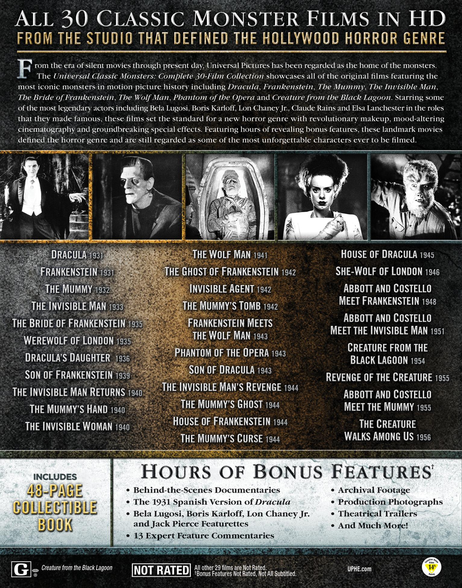 Universal Classic Monsters: Complete 30-Film Collection [Blu-Ray] - Image 3